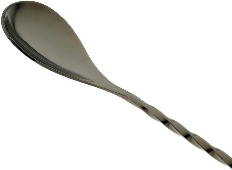 iKonbi Stainless Steel Black Matt Teardrop Twisted Design Bar Spoon/Stirrer/Mixing Spoon