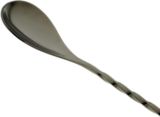 iKonbi Stainless Steel Black Matt Teardrop Twisted Design Bar Spoon/Stirrer/Mixing Spoon