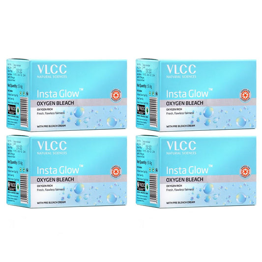 Vlcc Insta Glow Oxygen Bleach - 51G X 4 (Pack Of 4) | Fresh Flawless Bright Skin | Reduces