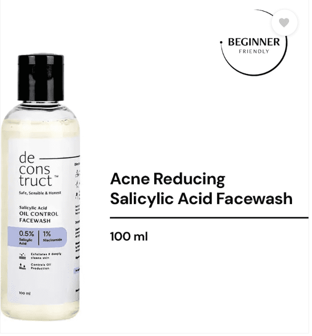 deconstruct Oil Control FaceWash 0.5% Salicylic Acid| For Acne & Pimples|Controls exces oi