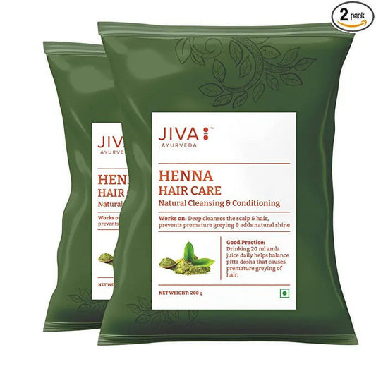 Jiva Henna HairCare Powder - Mehendi - 200 g - (Pack of 2 ) For All Hair Types, Control H