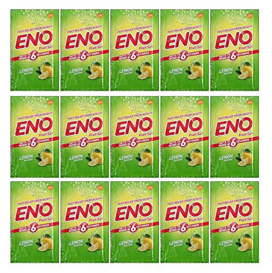 15 X Eno Fruit Salt Antacid Instant Acidity Relief Lemon (Lime) Flavour 5g X 15 Sachet by