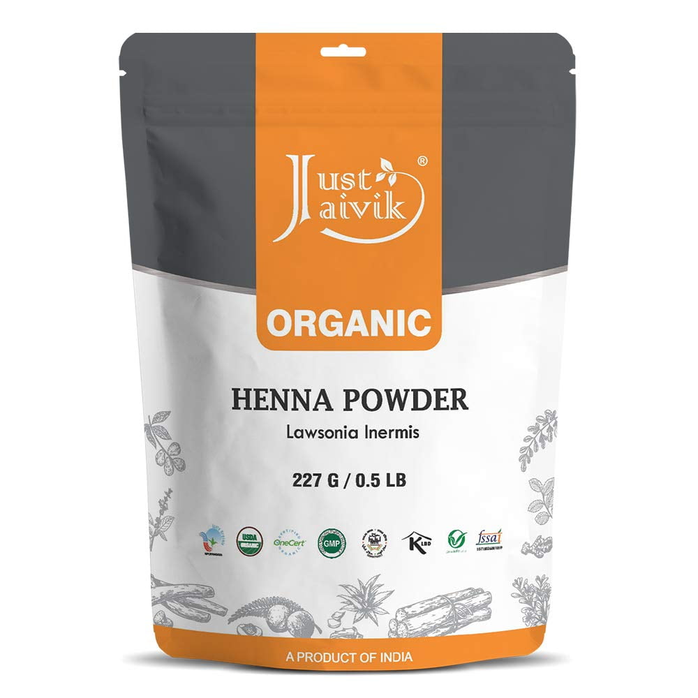 Just Jaivik 100% Organic Henna Powder (Lawsonia Inermis) 227 Gms