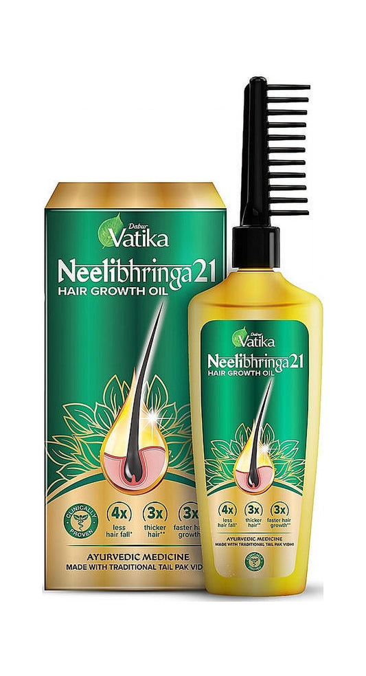 DABUR Vatika Neelibhringa 21 Hair Growth Oil - 100ml | New Hair Growth in 2 months, Clinic