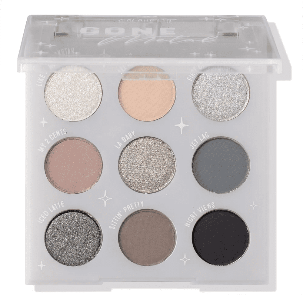 ColourPop Pressed Powder Eyeshadow Makeup Palette in Gone Metal, 0.3oz