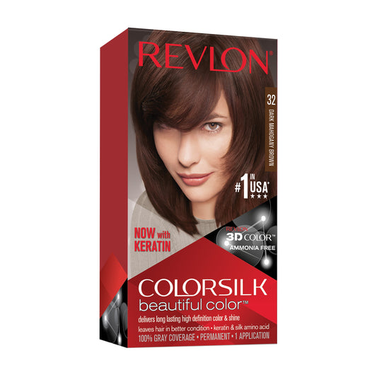 Revlon Colorsilk Beautiful Color Permanent Hair Dye, Dark Brown, At-Home Full Coverage App
