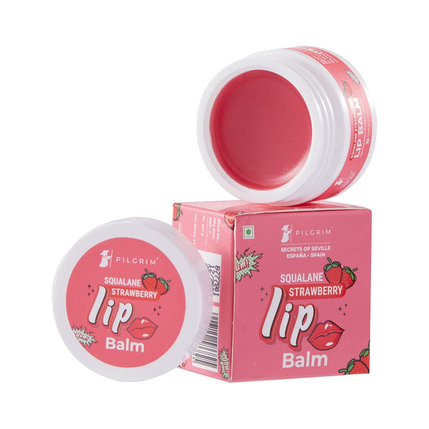 Pilgrim Squalane LipBalm (Strawberry) for women & men | LipBalm for dark lips | LipBalm wi