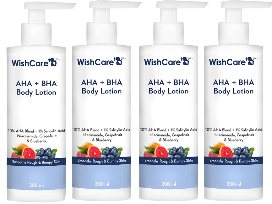 WishCare BodyLotion 200ml Smooths Rough & Bumpy Skin 4 Count