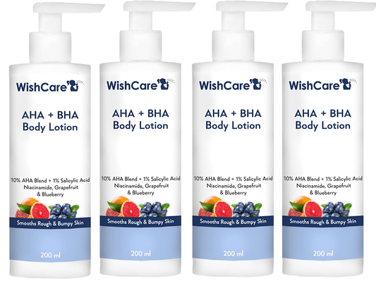 WishCare BodyLotion 200ml Smooths Rough & Bumpy Skin 4 Count
