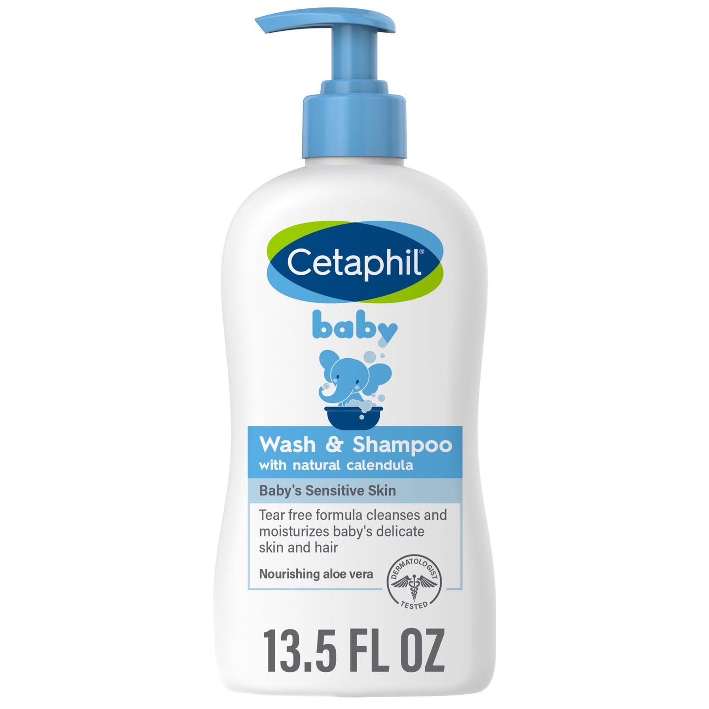 Cetaphil Baby Moisturizing Shampoo and BodyWash with Aloe Vera and Natural Calendula, 13.5