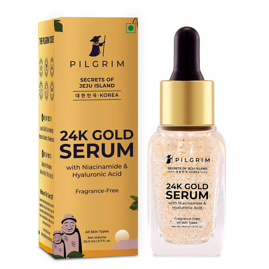 Pilgrim 24K Gold FaceSerum With Niacinamide & Hyaluronic Acid, Dewy Primer For Face Make-U