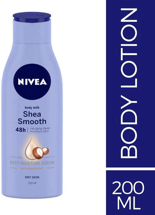 NIVEA BodyLotion for Dry Skin, Shea Smooth, with Shea Butter, For Men Women, 200 ml