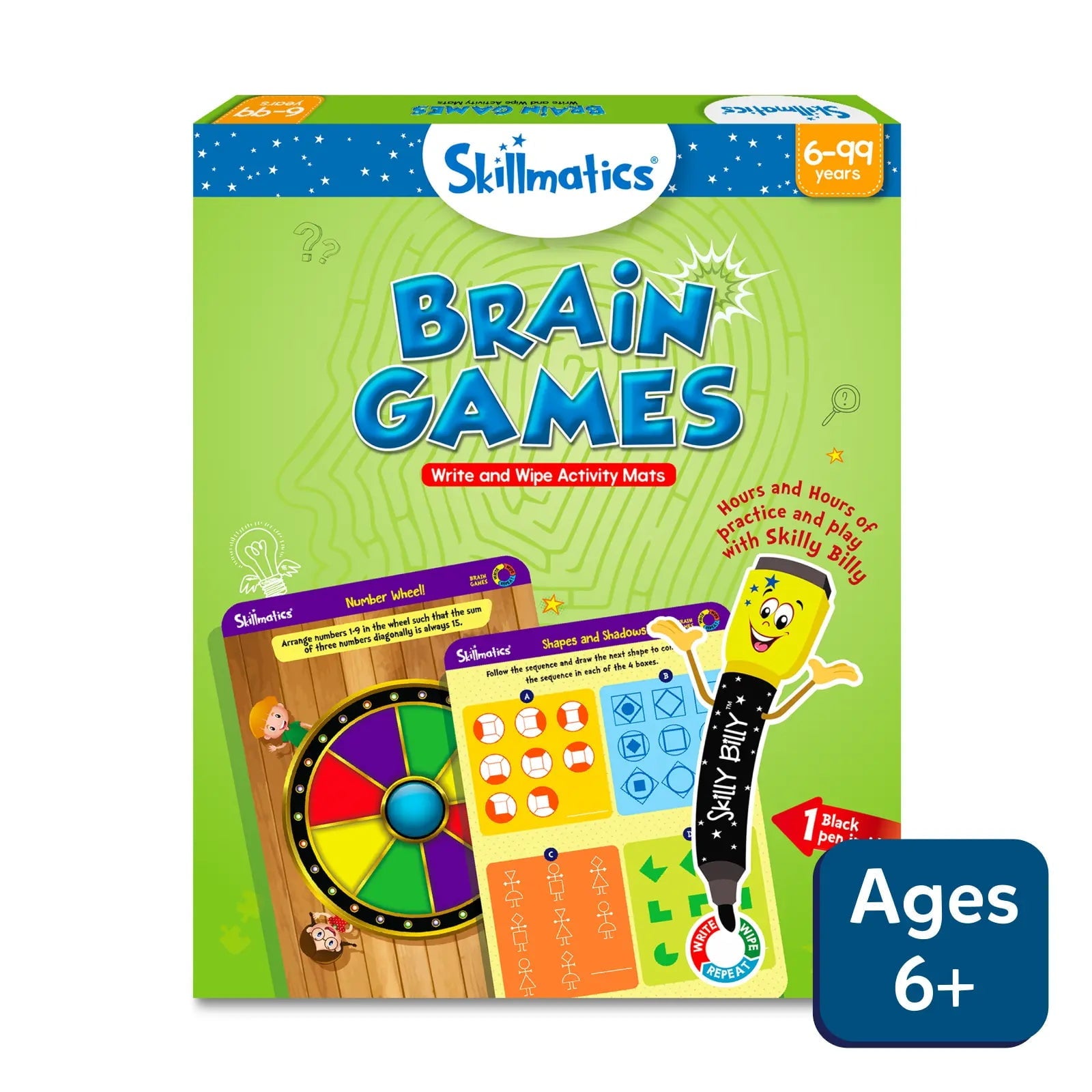 Skillmatics Brain Games | Reusable Activity Mats (ages 6+)