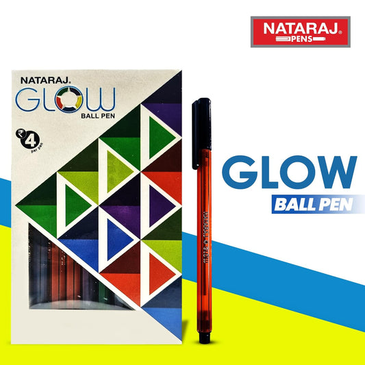 Nataraj Glow Ball Pens - 20 pens pack, Blue