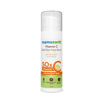 Mamaearth Vitamin C Daily FaceSerum Vitamin C Serum for rich Skin, Oily Skin & Dark Spots, With 50x Vitamin C -30ml