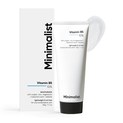 Minimalist 10% Vitamin B5 Gel Face Moisturizer For Oily Acne Prone Skin | Oil-free | Fast Absorbing Lightweight Winter Cream | 50 g