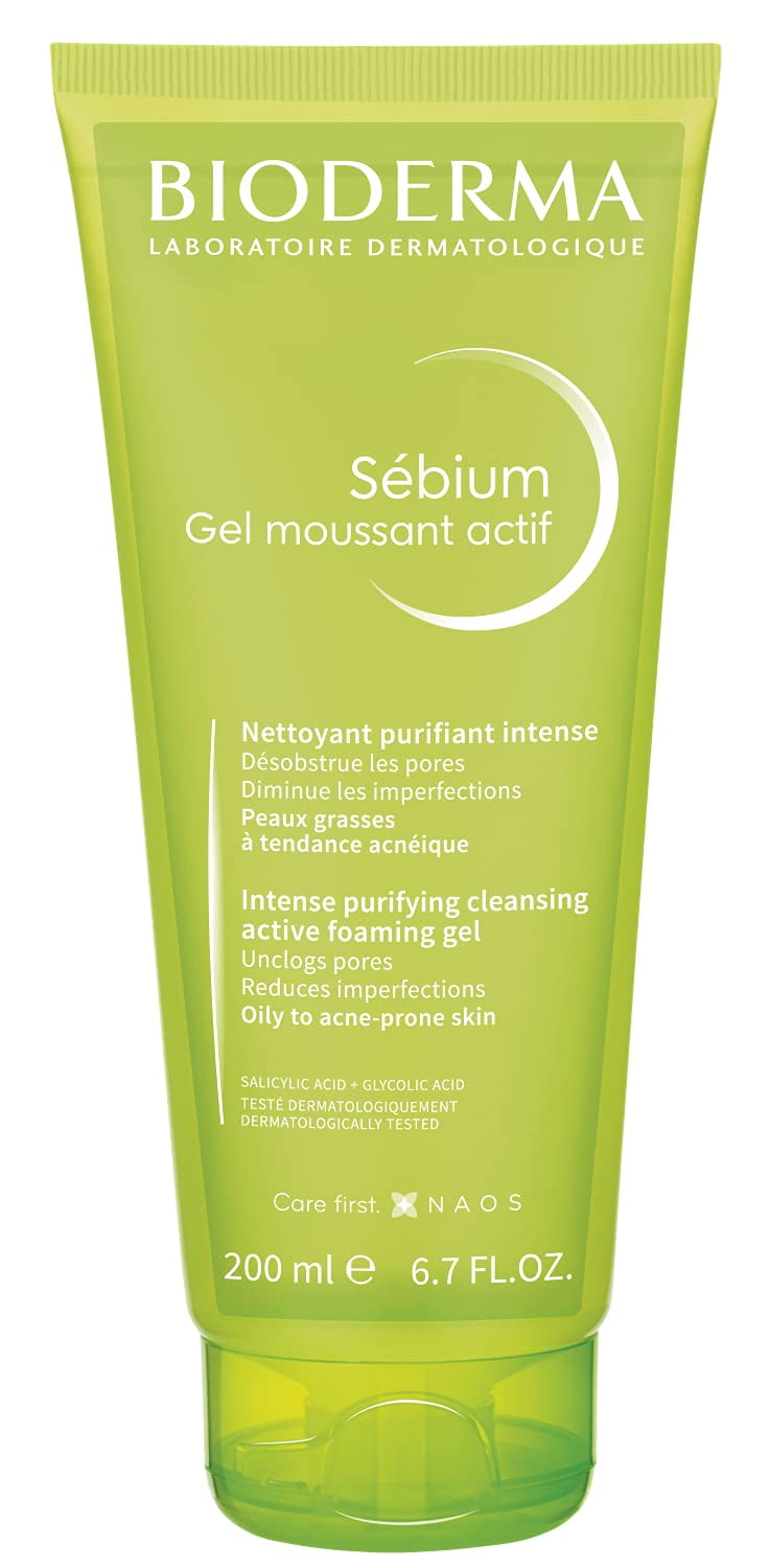 Bioderma Sebium Gel Moussant Actif Intense Purifying Cleansing Foaming Gel, 200ml