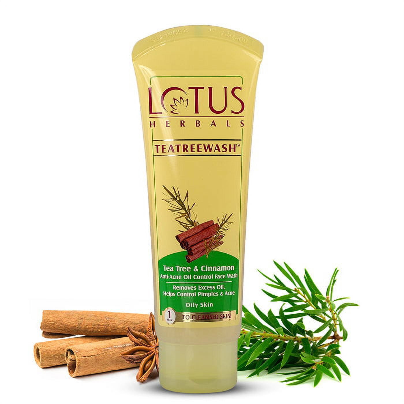 Lotus Herbals Tea Tree & Cinnamon Anti Acne Oil Control FaceWash (120 G)