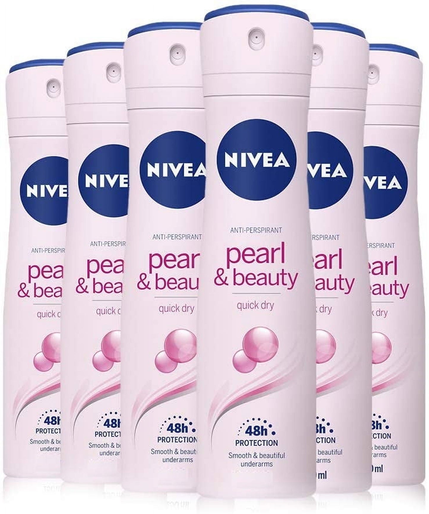 Nivea For Women Pearl and Beauty Antiperspirant Deodorant 150 ml / 5.07 oz (Pack of 6)