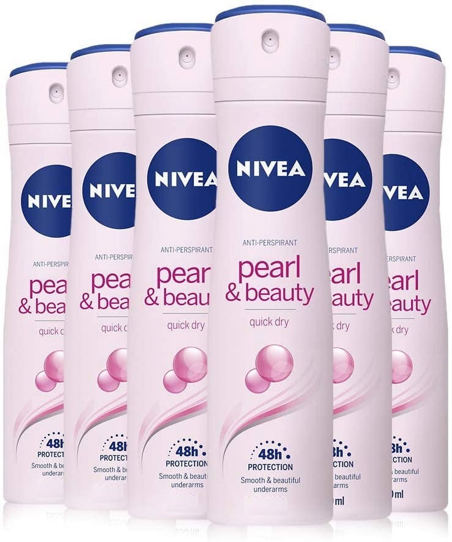 Nivea For Women Pearl and Beauty Antiperspirant Deodorant 150 ml / 5.07 oz (Pack of 6)