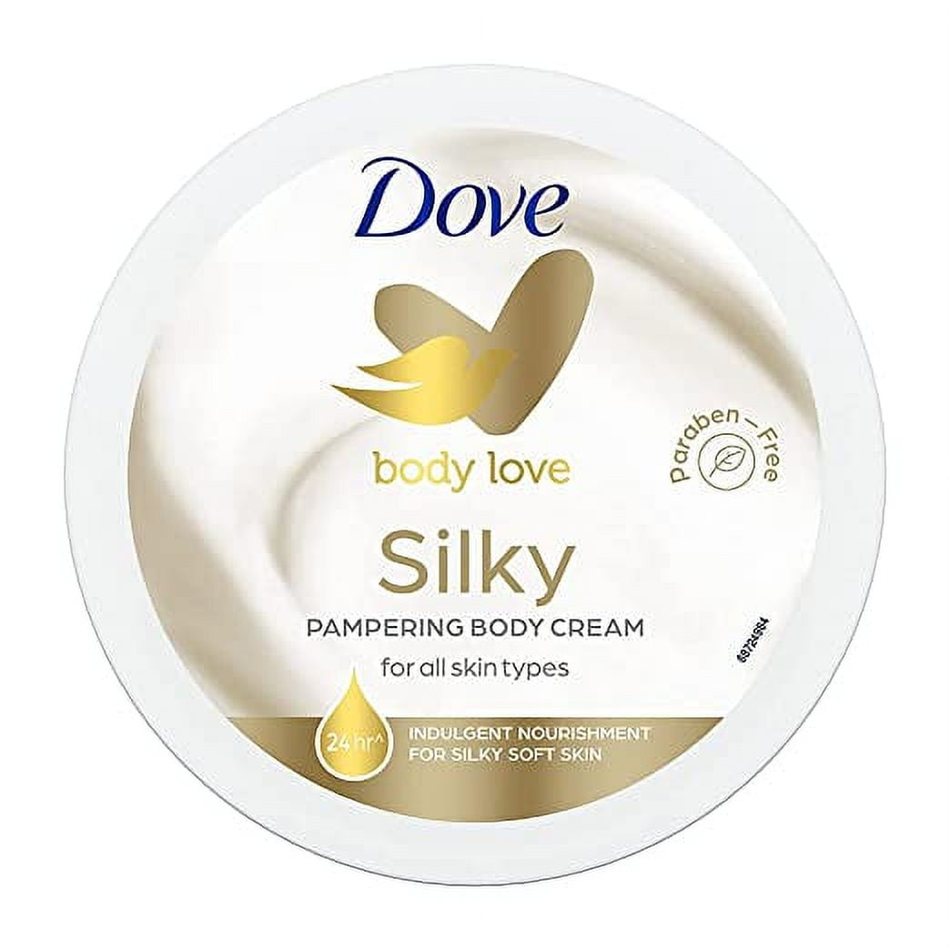 Dove Body Love Silky Pampering Body Cream For All Skin Types Paraben Free, 24hrs Moisturis