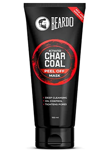 Beardo Activated Charcoal Detox Peel Off Mask for Men | Blackhead Removal Mask | Fights Po