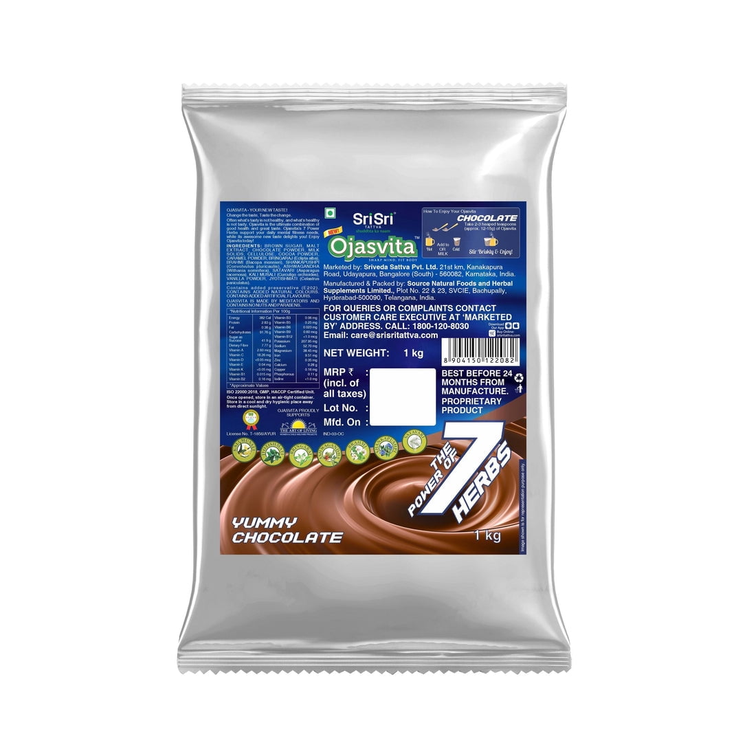 Sri Sri Tattva Ojasvita Chocolate 1 kg (Refill Pack)