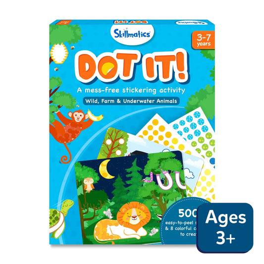 Skillmatics Dot it! - Wild, Farm & Underwater Animals | No mess sticker art (ages 3-7)