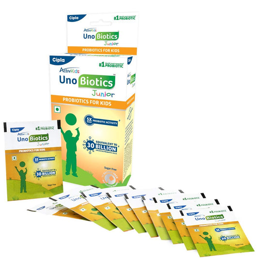 Cipla ActivKids Unobiotics Junior With 5X More Probiotic Activity |Powder Helps Build Immu