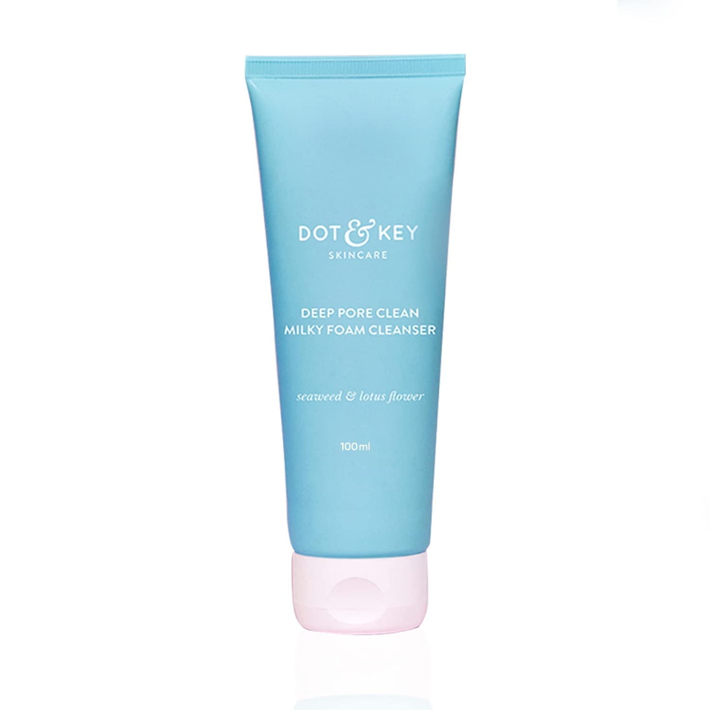 Dot & Key Deep Pore Clean Milky Foam Cleanser with Seaweed & Lotus Flower | FaceWash for N