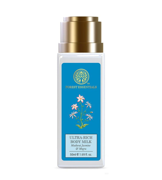 Forest Essentials Travel Size Ultra-Rich Body Milk Jasmine & Mogra | Natural Moisturizing