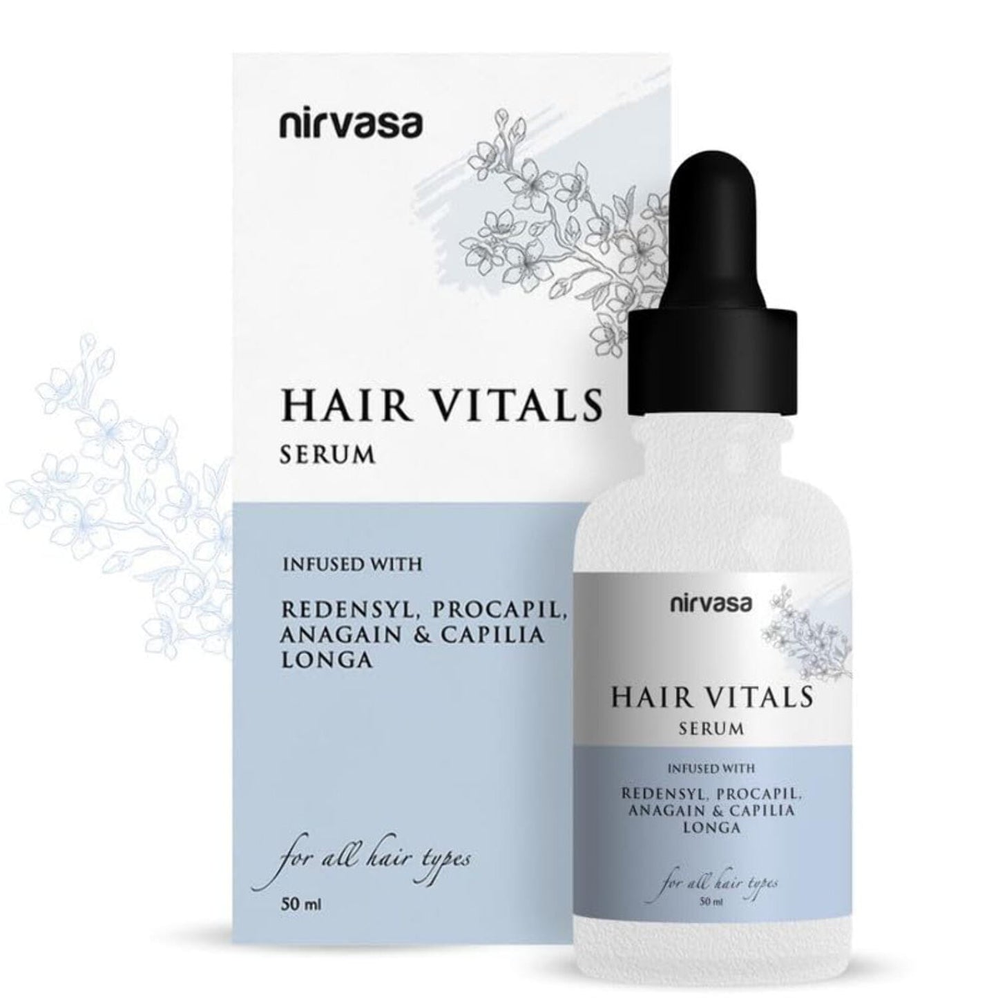 Nirvasa Hair Vitals Hair Growth Serum with 3% Redensyl, Procapil Palmetto | Natural DHT B