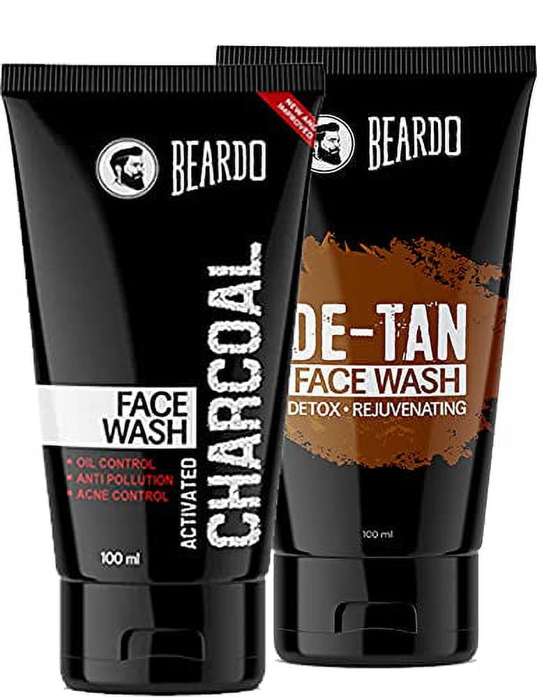 Beardo De-tan and Charcoal FaceWash for all skin type, helps Cleanses, refreshesâ€‹ and re
