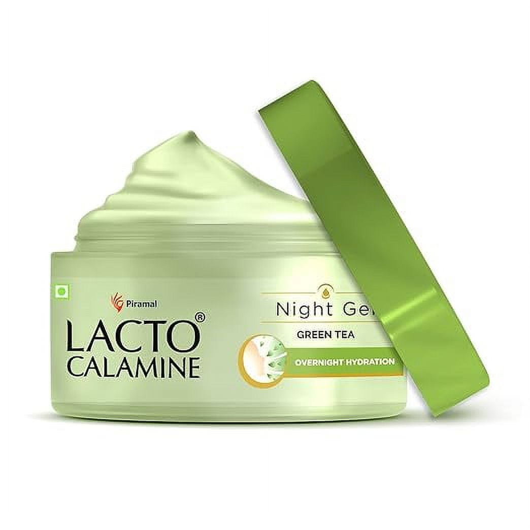 Lacto Calamine Green Tea Night Gel Moisturizer For Women | 50g (PACK OF 2)