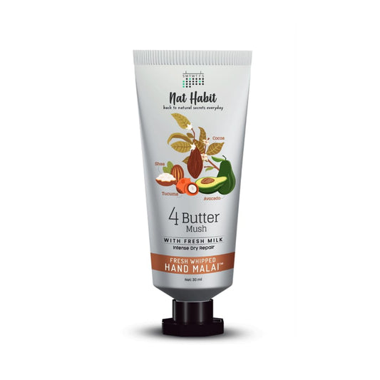 Nat Habit 4 Butter Mush Hand Cream Fresh Whipped Hand Malai With Shea, Tucuma, Avocado & C
