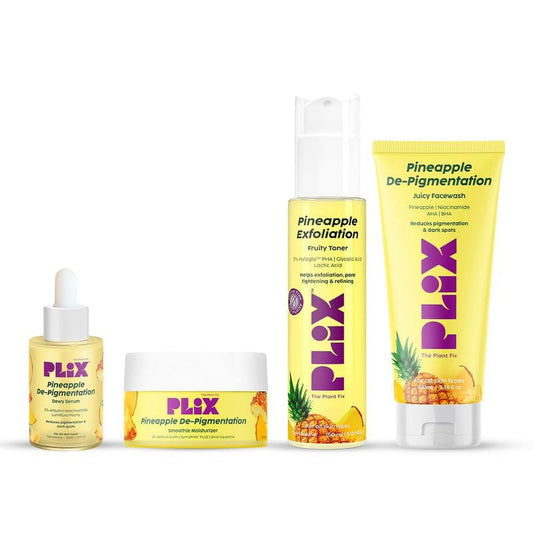 PLIX - THE PLANT FIX | Pineapple De-Pigmentation Regime with Toner, Cleanser, Serum & Mois