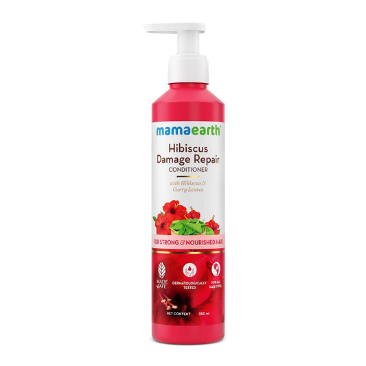 Mamaearth Hibiscus Damage Repair Conditioner With Hibiscus & Curry Leaves For Strong & Nou