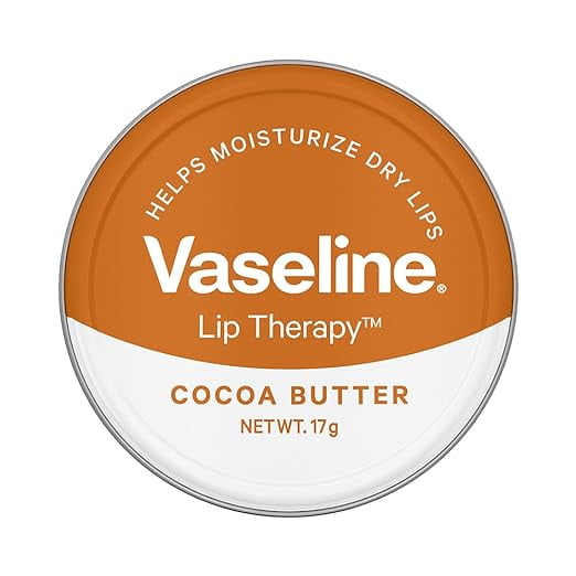 Vaseline Lip Tins Cocoa Butter, 17G|Infused With Cocoa Butter For Hydration & Glossy Shine