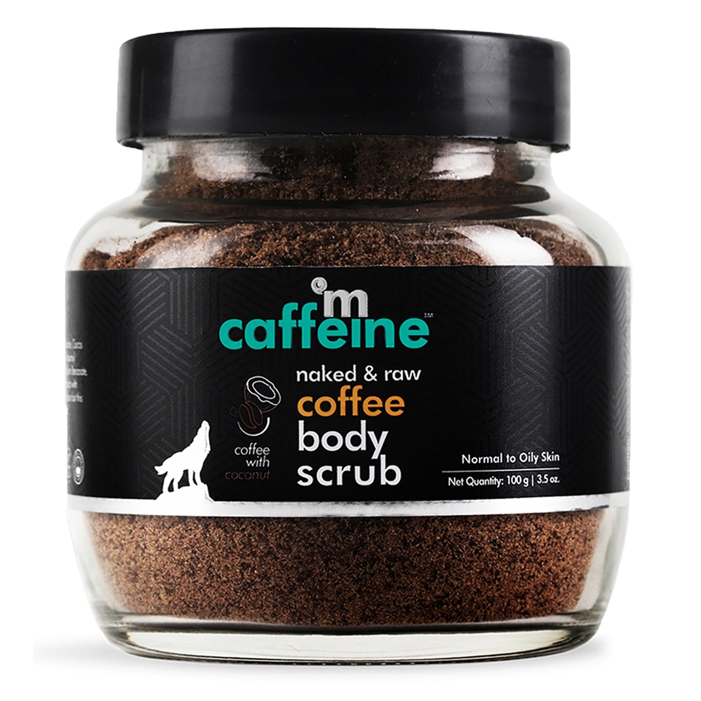 mCaffeine Naked and Raw Coffee Body Scrub, Hydrating Scrub, Coconut, 3.5 oz