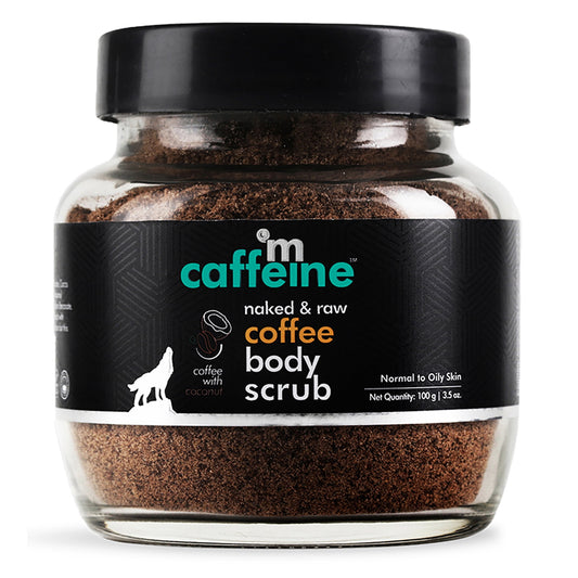 mCaffeine Naked and Raw Coffee Body Scrub, Hydrating Scrub, Coconut, 3.5 oz