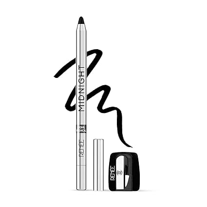 RENEE Midnight Kohl Kajal Pencil | Waterproof, Smudgeproof With Sharpener | 24 Hours Long