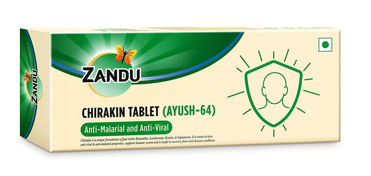 Zandu Chirakin Tablets (Ayush 64) - (Pack of 10 Tablets x 6 Strips)