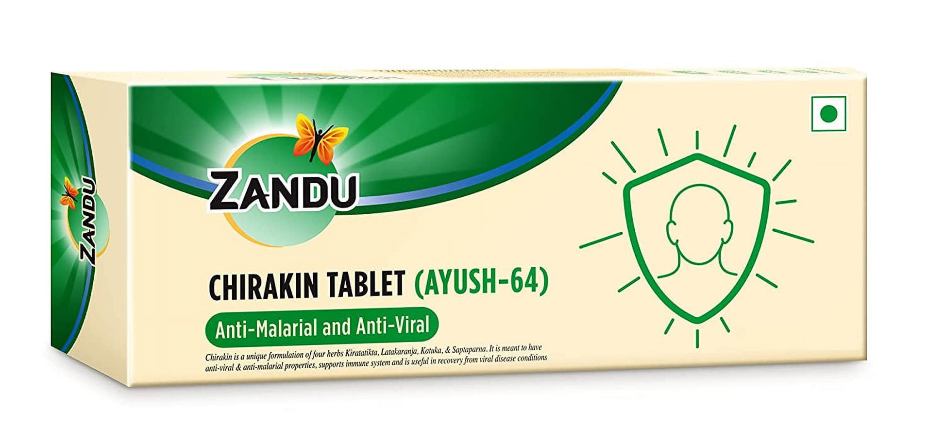 Zandu Chirakin Tablets (Ayush 64) - (Pack of 10 Tablets x 6 Strips)