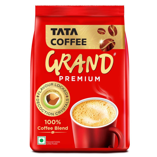 Tata Coffee Grand Premium Instant Coffee | 100% Coffee Blend | With Flavour Locked Decocti