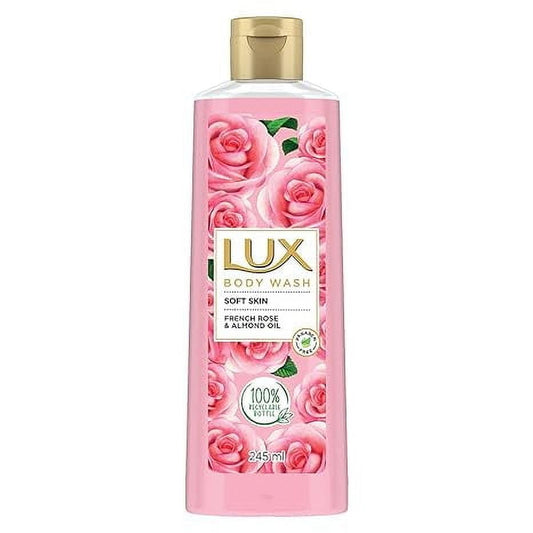 LUX Shower Gel, French Rose Fragrance & Almond Oil Bodywash, 245 ml
