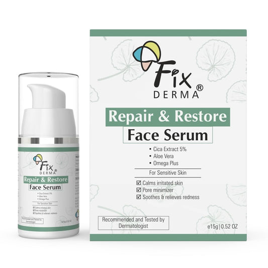 Fixderma 5% Cica Extract Repair & Restore FaceSerum for Sensitive Skin | Aloevera FaceSeru