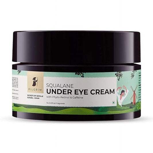 Pilgrim Squalane (Plant derived) under eye cream for dark circles for women & men with phy