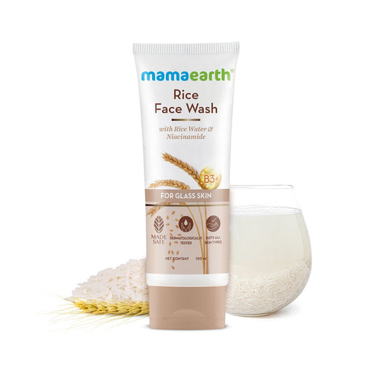 Mamaearth Rice FaceWash With Rice Water & Niacinamide For Glass Skin(100ml)