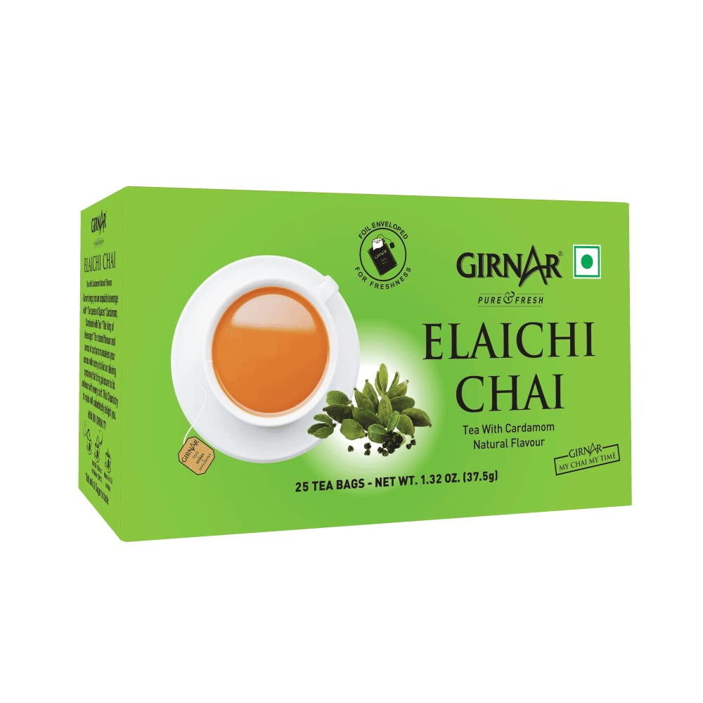 Girnar Elaichi (Cardamom) Tea Bags, (25 Tea Bags)