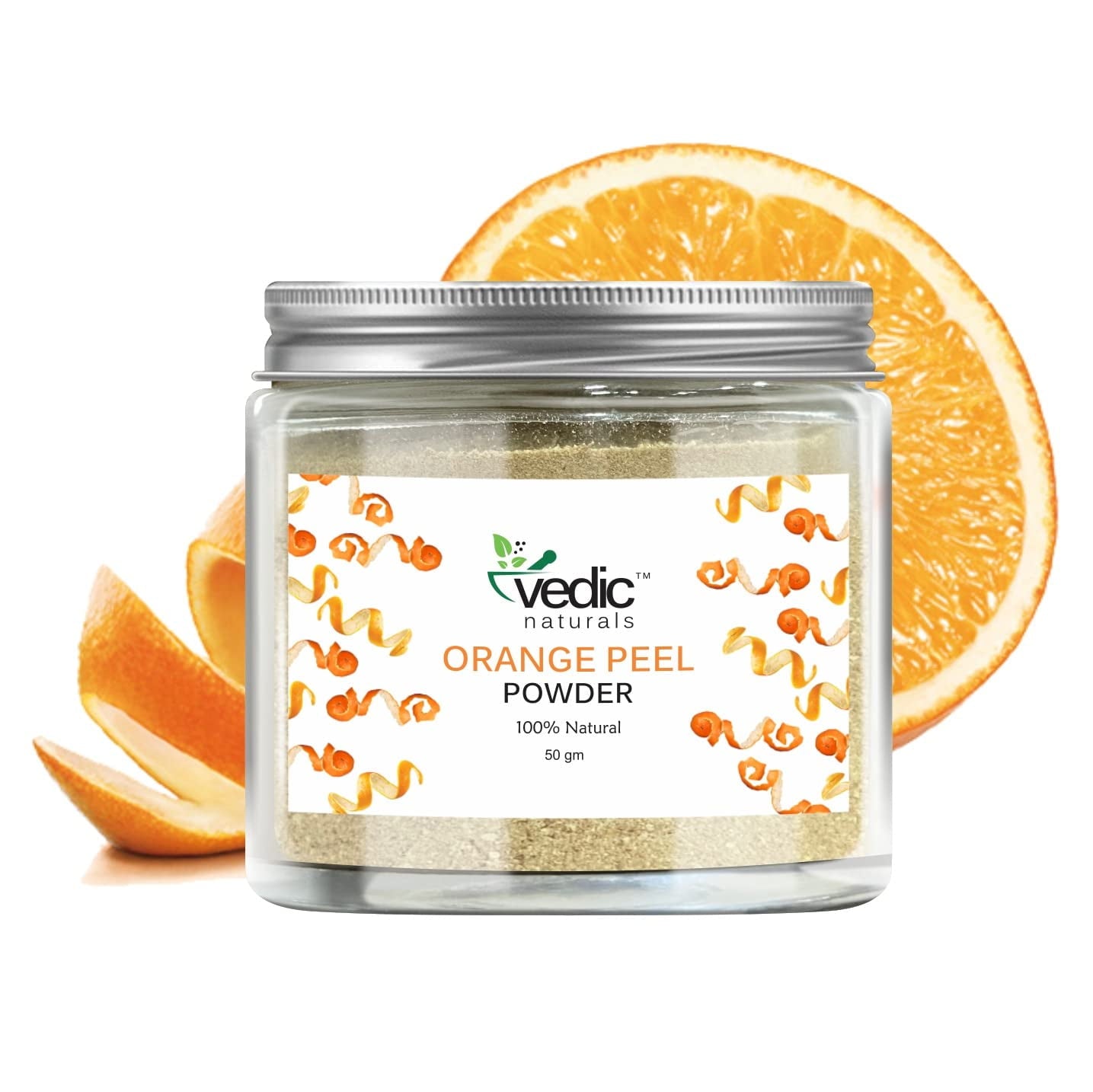 Vedic Naturals Orange Peel Powder FacePack . 100% Natural . Glowing Skin & Reduces Tan . 5